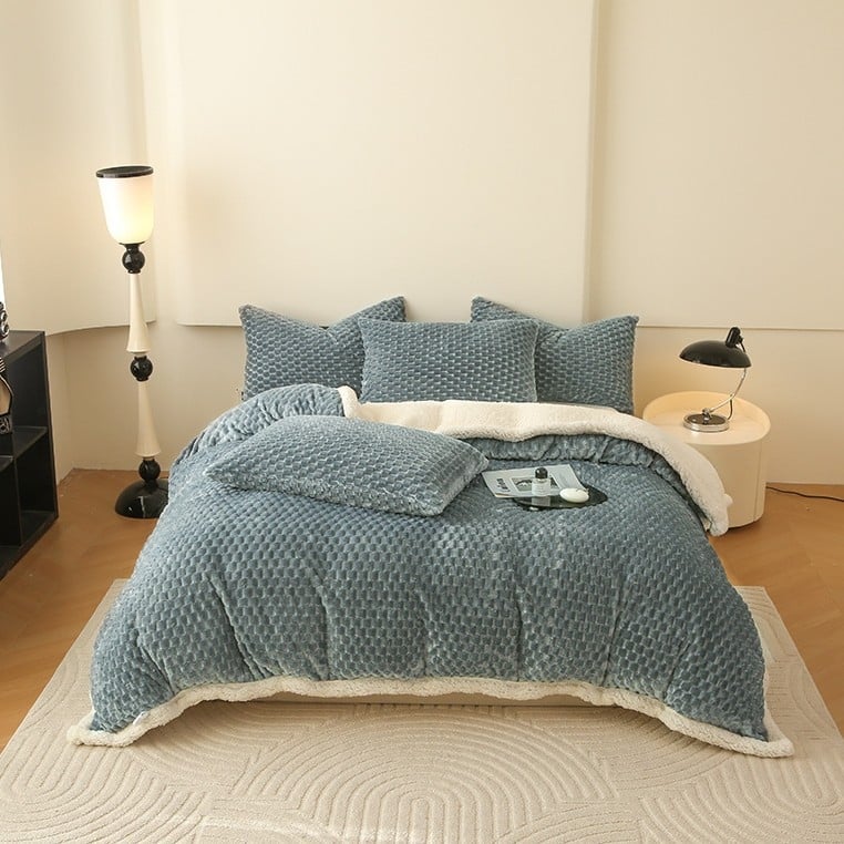 Deka od poliesterskih vlakana, debela zimaska flanel koral fleece, preko 5000 g, jesen-zima, moderni minimalistički stil