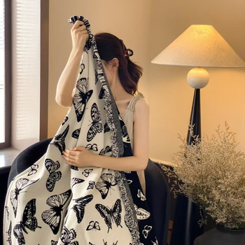 Középkori stílusú bársony bojtos takaró leopard mintával, kanapé dekoratív takaró, 500-800 g