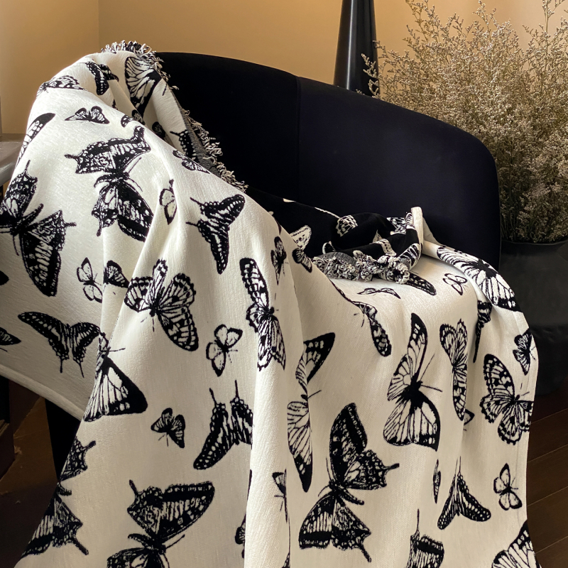 Középkori stílusú bársony bojtos takaró leopard mintával, kanapé dekoratív takaró, 500-800 g