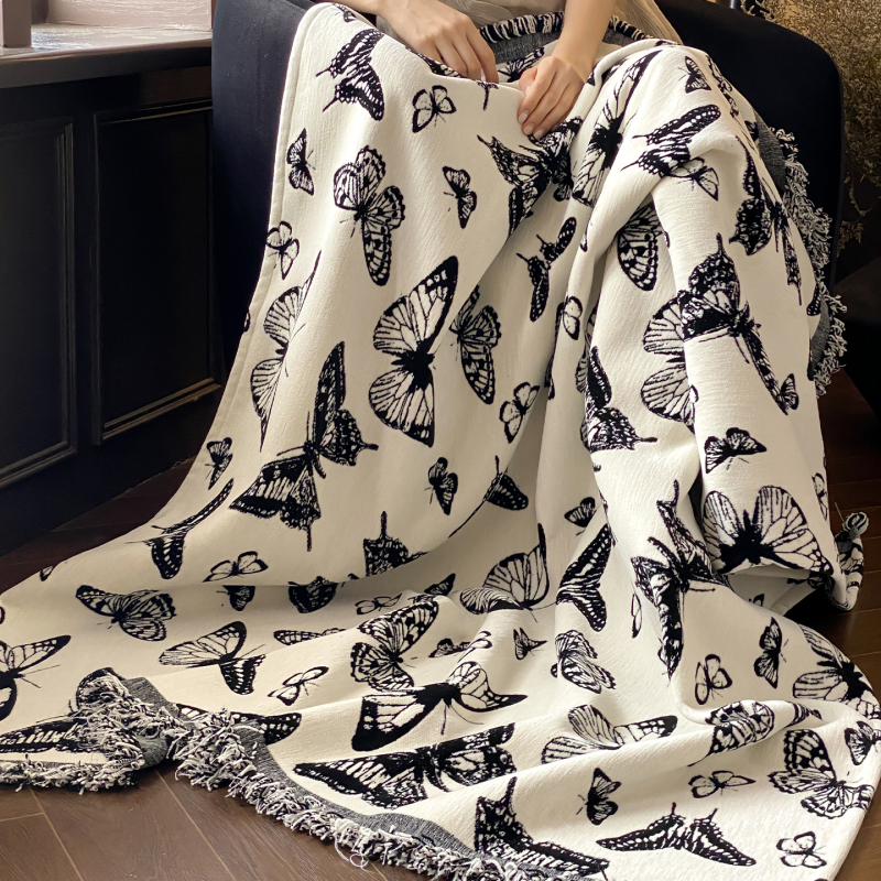 Középkori stílusú bársony bojtos takaró leopard mintával, kanapé dekoratív takaró, 500-800 g