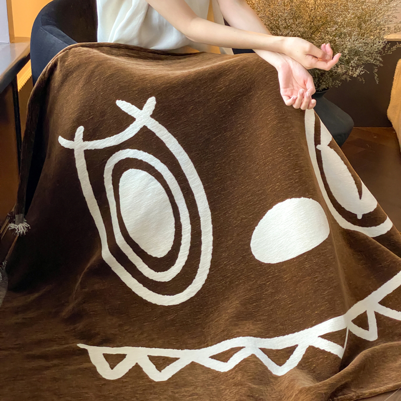 Középkori stílusú bársony bojtos takaró leopard mintával, kanapé dekoratív takaró, 500-800 g