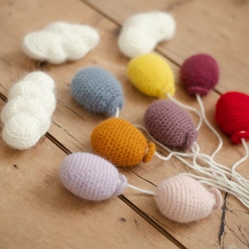 Also – Αξεσουάρ φωτογράφισης μωρού: πλεκτό φόντο-τοίχος με μπαλόνια, βαμβακερή κλωστή, 120 g, κατάλληλο για φωτογράφηση προϊόντων