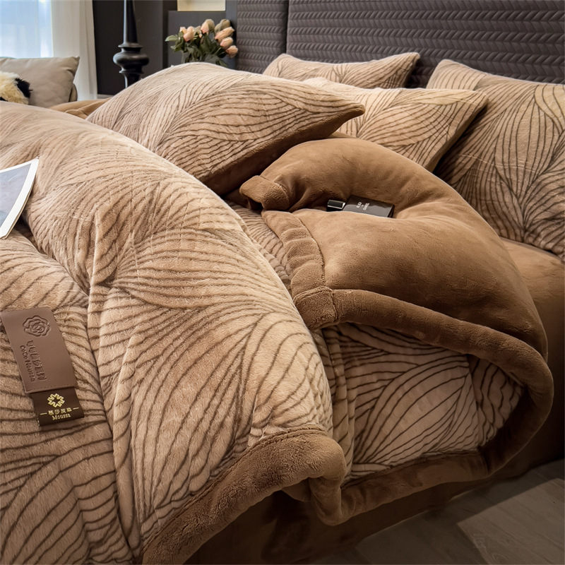 Κουβέρτα φλίς Mink Velvet διπλής όψης, προσαρμόσιμο πολυεστέρας, 2000–2500 g, γεωμετρικό σχέδιο, φθινοπωρινό–χειμερινό, συνθετικές ίνες