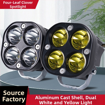 LED προβολέας μοτοσικλέτας με σχέδιο τετράφυλλου τριφυλλιού, 18W, 12-80V, IP7, ζωή 50.000 ωρών