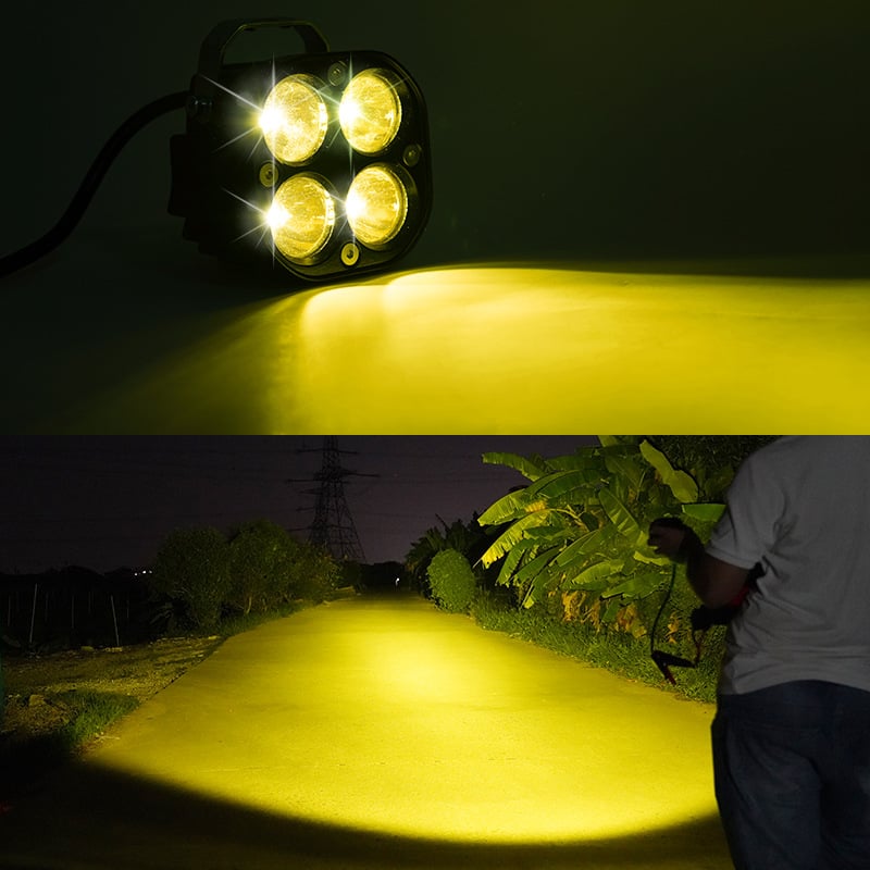 LED προβολέας μοτοσικλέτας με σχέδιο τετράφυλλου τριφυλλιού, 18W, 12-80V, IP7, ζωή 50.000 ωρών