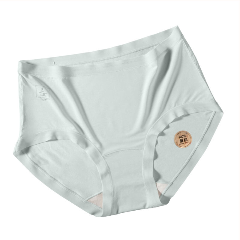Chiloți femei fără cusături antibacteriali din Modal, căptușeală Mulberry Silk, talie medie, 80-Count, pentru toate sezoanele