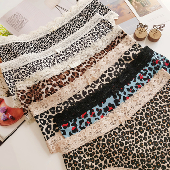 Ženske trokutaste gaćice s leopard printom, milk silk tkanina, niski struk, prozračan