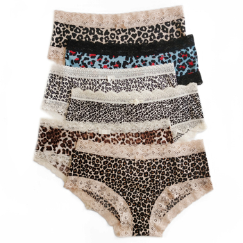 Ženske trokutaste gaćice s leopard printom, milk silk tkanina, niski struk, prozračan