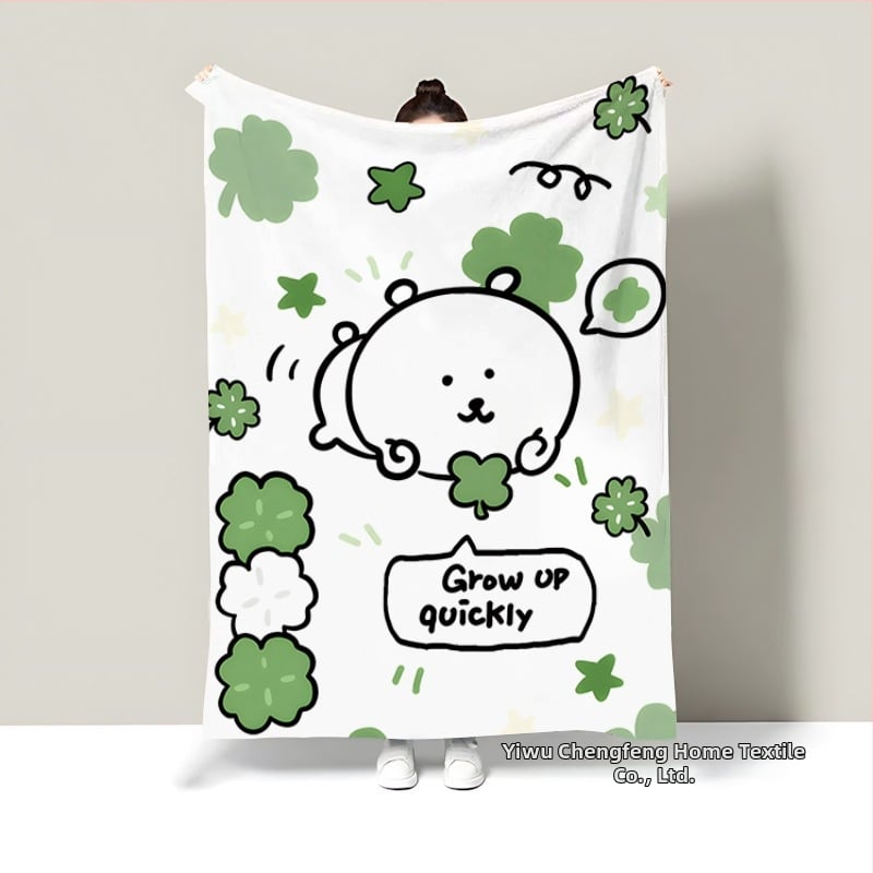 Κουβέρτα φλάνελ με αρκούδα καρτούν, πολυεστέρας, βάρος κάτω από 300 g, διαθέσιμη προσαρμογή, κατάλληλη για όλες τις εποχές