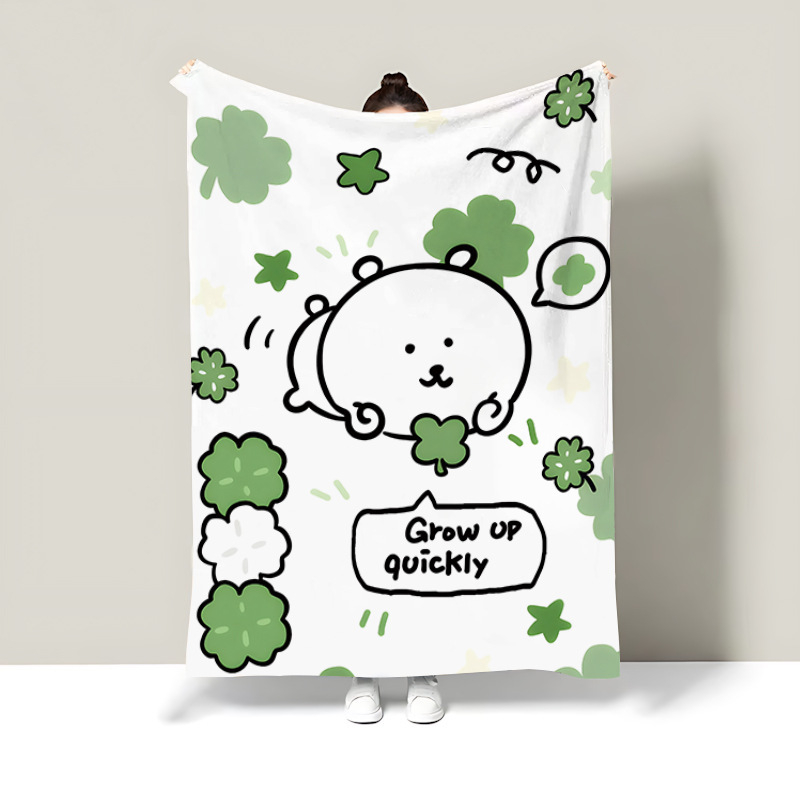 Κουβέρτα φλάνελ με αρκούδα καρτούν, πολυεστέρας, βάρος κάτω από 300 g, διαθέσιμη προσαρμογή, κατάλληλη για όλες τις εποχές