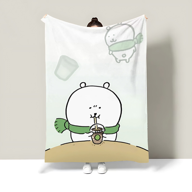 Κουβέρτα φλάνελ με αρκούδα καρτούν, πολυεστέρας, βάρος κάτω από 300 g, διαθέσιμη προσαρμογή, κατάλληλη για όλες τις εποχές