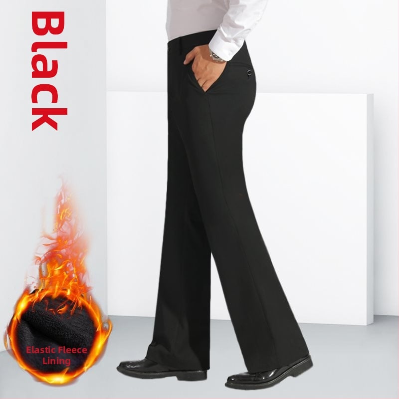 Ανδρικοί παντελόνες από λινό, ίσιο κόψιμο, επιχειρηματικό στυλ, χωρίς σιδέρωμα, διακοσμητικές ραφές quilt