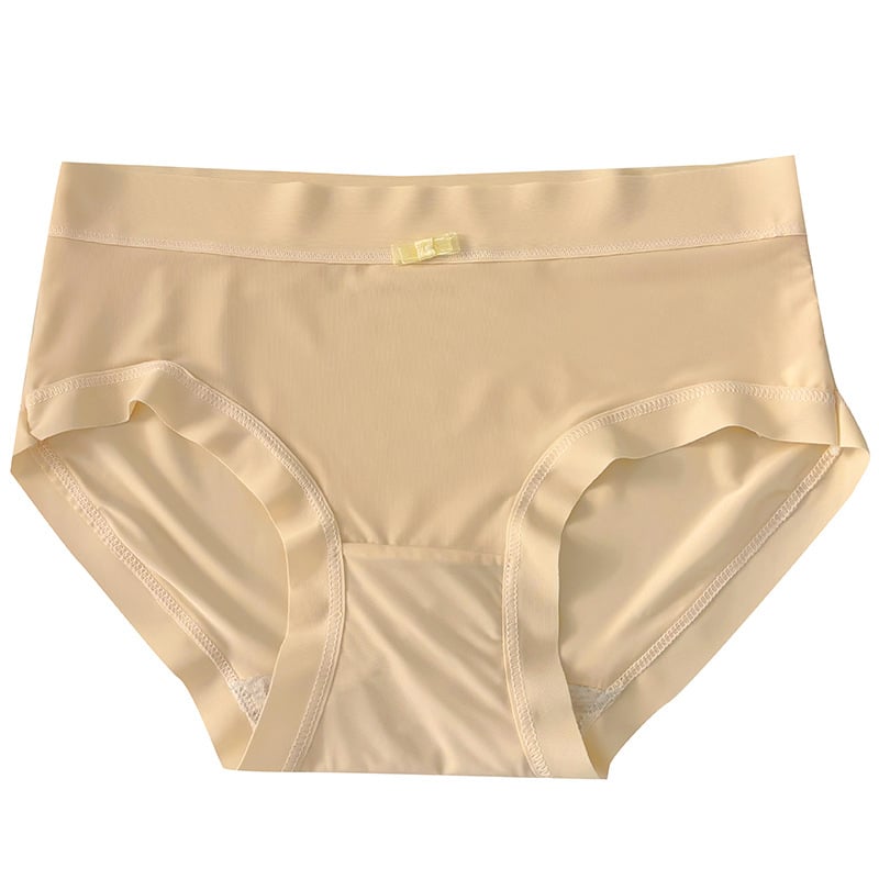 Női középmagasságú alsónemű, lélegző Ice Silk nejlon anyagból, pamut bélés a szeméremtájon, antibakteriális, masni mintázat