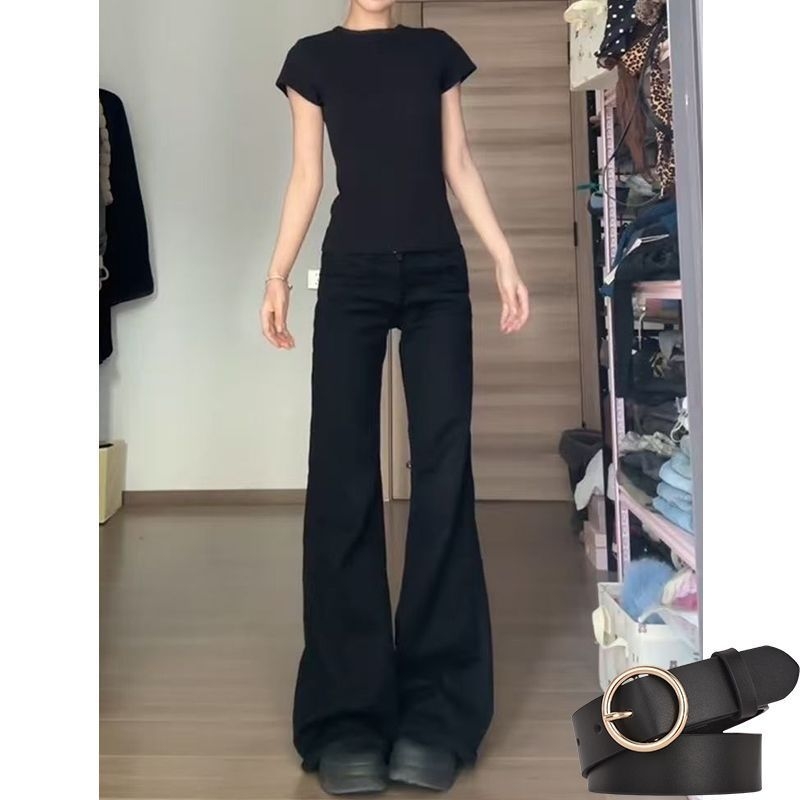 Ženske bootcut traperice – visok pas, srednja debljina; glavna tkanina: polipropilen, druga tkanina: druga (30–50%); proljeće 2025.