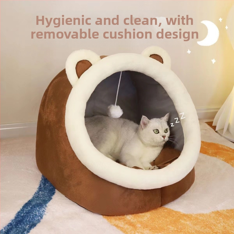 Mačacie hniezdo – PP bavlna, pôvod Jiangsu, pre mačky, čiastočne uzavretá teplá skrýša
