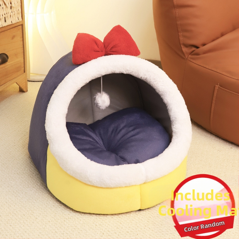 Κρεβατάκι γάτας με PP βαμβάκι – Προέλευση Τζιανγκσού, Για Γάτες, Πολύ-Κλειστό Θερμό Σπιτάκι