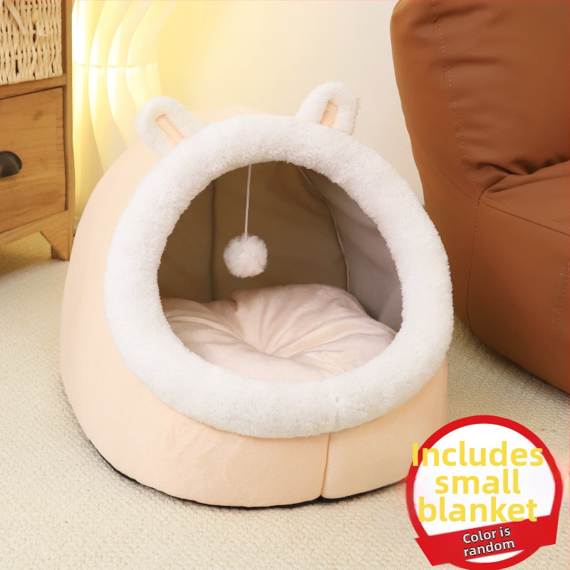 Κρεβατάκι γάτας με PP βαμβάκι – Προέλευση Τζιανγκσού, Για Γάτες, Πολύ-Κλειστό Θερμό Σπιτάκι