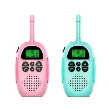 Dječji ručni mini walkie-talkie s dometom do 3 km, 22 kanala, litijska baterija 600 mAh, zaslon, anti-smetnje