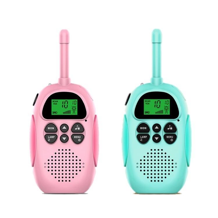 Dječji ručni mini walkie-talkie s dometom do 3 km, 22 kanala, litijska baterija 600 mAh, zaslon, anti-smetnje