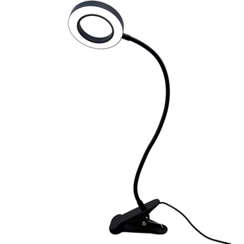 LED clip-on stolna lampa za zaštitu očiju, za učenje i čitanje, tetoviranje i njegu noktiju, rasvjeta za selfie, povećalo — USB napajanje, kućište od aluminijske legure, tijelo od aluminija+PC
