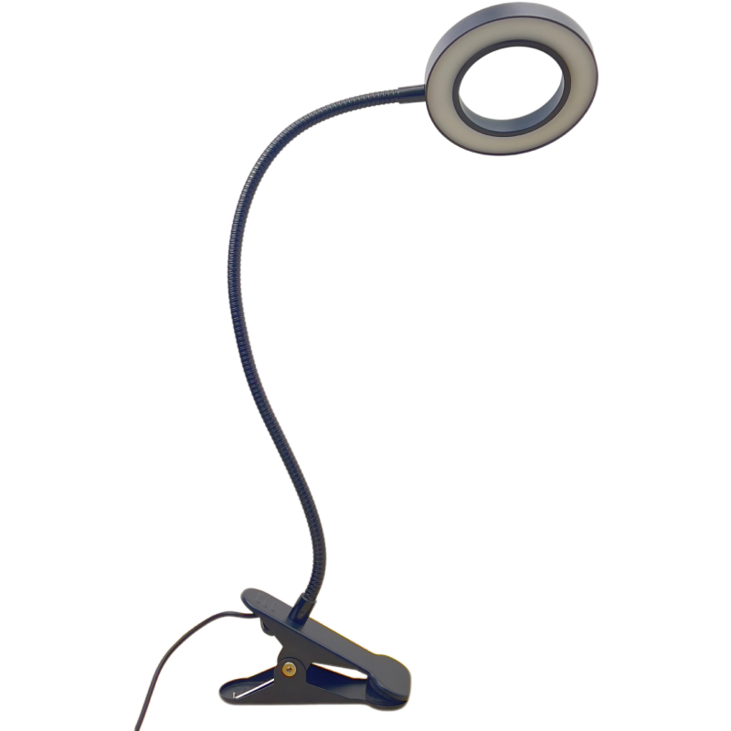 LED clip-on stolna lampa za zaštitu očiju, za učenje i čitanje, tetoviranje i njegu noktiju, rasvjeta za selfie, povećalo — USB napajanje, kućište od aluminijske legure, tijelo od aluminija+PC