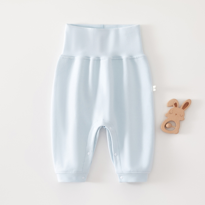 Beba pamukane hlače s visokim strukom u harém stilu, podrška za trbuh - unisex, 1–3 godine, proljeće i jesen