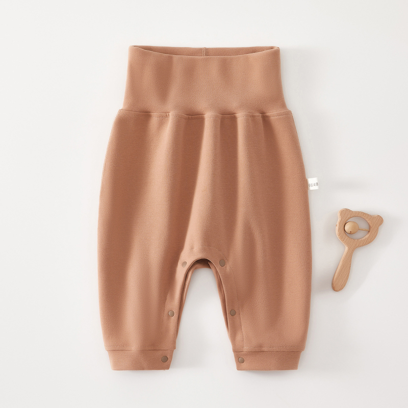 Beba pamukane hlače s visokim strukom u harém stilu, podrška za trbuh - unisex, 1–3 godine, proljeće i jesen