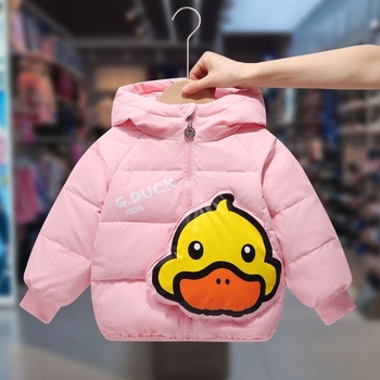 G.DUCK dječja kapuljača jakna s perjem od pačjih pera, najlonska vanjska tkanina i podstava