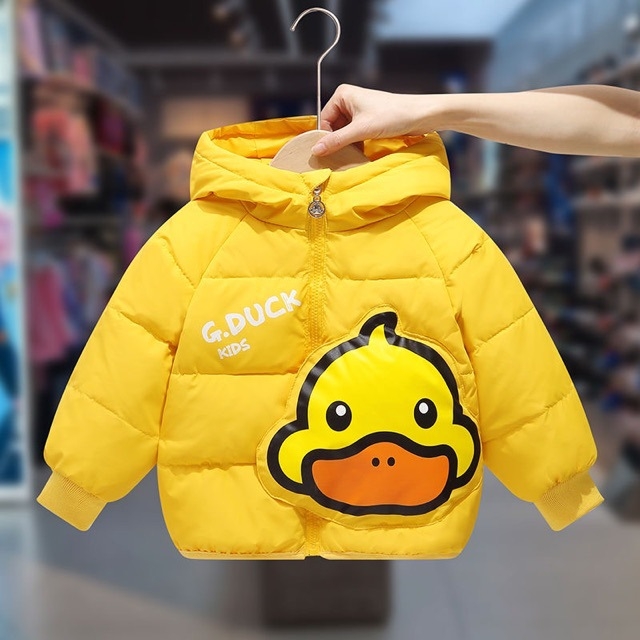 G.DUCK dječja kapuljača jakna s perjem od pačjih pera, najlonska vanjska tkanina i podstava