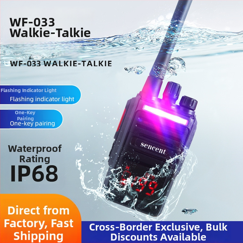 IP68 vodootporni walkie-talkie visoke snage, 12W izlazna snaga, 128 kanala, domet 10–50 km, zaslon