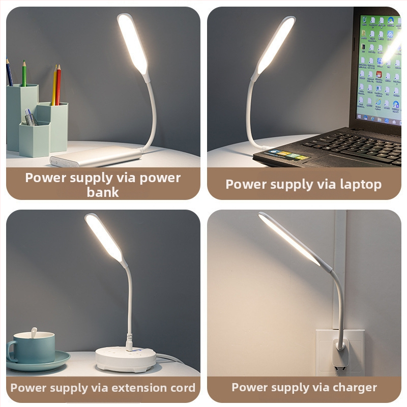 Stolna LED lampa za zaštitu očiju, punjiva i USB napajanje, pogodna za studentske domove i spavaće sobe, svjetiljka za čitanje i noćno svjetlo