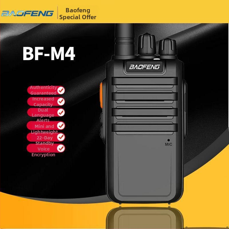 Baofeng BF-M4 prenosný rádiový vysielač, 5W, 400–470MHz, 16 kanálov, 5800mAh batéria, 22 dní pohotovostného režimu