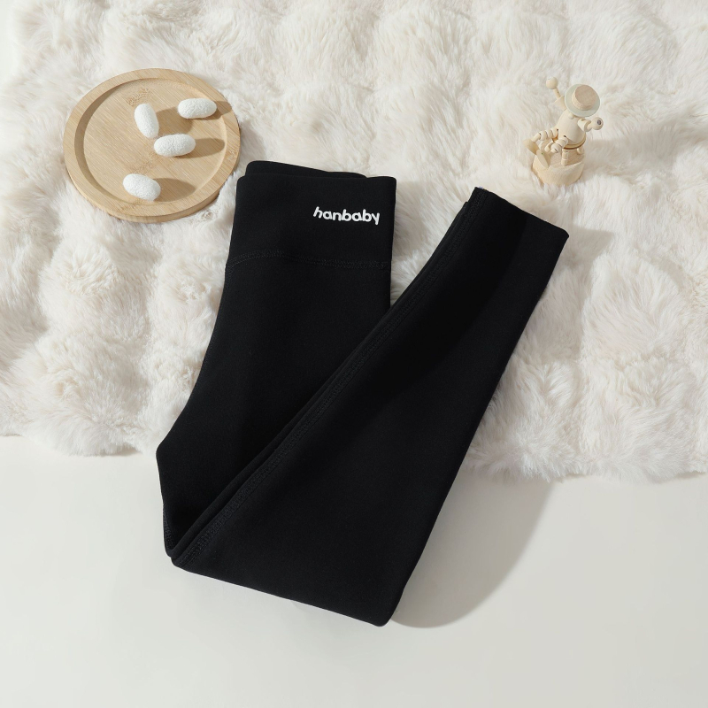 Dječje flis leggings za jesen-zimu s uzorkom žraloka, visokim strukom, duljina 9/10, 91% pamuk, anti-pilling