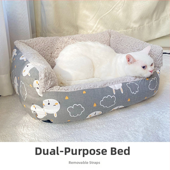 Специална котешка постелка за клетка, зимна топла платформа и котешко гнездо за сън, удебелена за зимата — плюш; Произход: Германия; Марка: Xinji; Миеща се; Монтаж: свободна инсталация