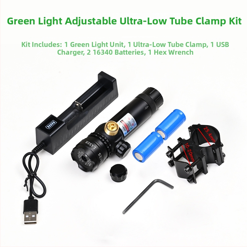 Πράσινο λέιζερ σκοπευτικό με χαμηλό προφίλ σφιγκτήρα σωλήνα, αντισεισμικό, ρύθμιση σε δύο άξονες