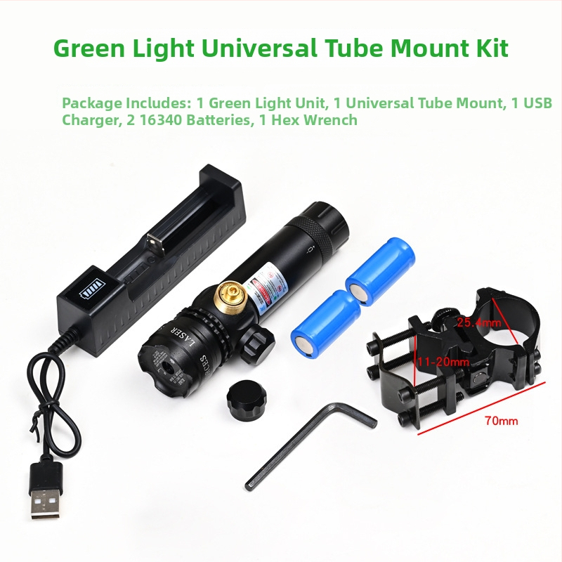 Πράσινο λέιζερ σκοπευτικό με χαμηλό προφίλ σφιγκτήρα σωλήνα, αντισεισμικό, ρύθμιση σε δύο άξονες