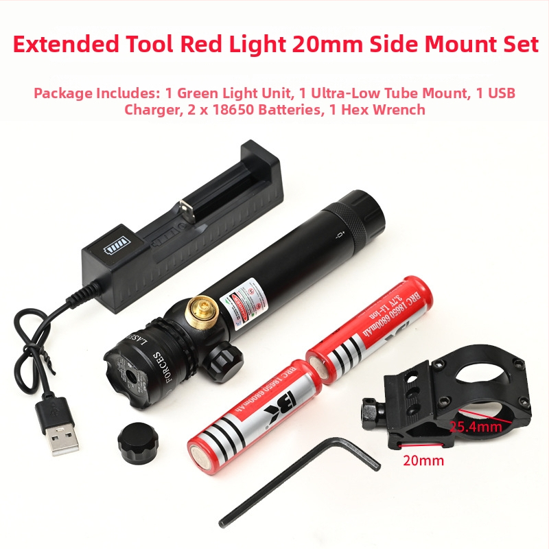 Πράσινο λέιζερ σκοπευτικό με χαμηλό προφίλ σφιγκτήρα σωλήνα, αντισεισμικό, ρύθμιση σε δύο άξονες