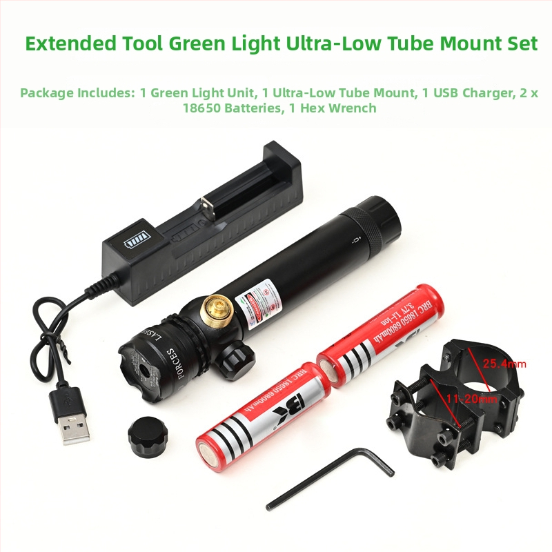 Πράσινο λέιζερ σκοπευτικό με χαμηλό προφίλ σφιγκτήρα σωλήνα, αντισεισμικό, ρύθμιση σε δύο άξονες