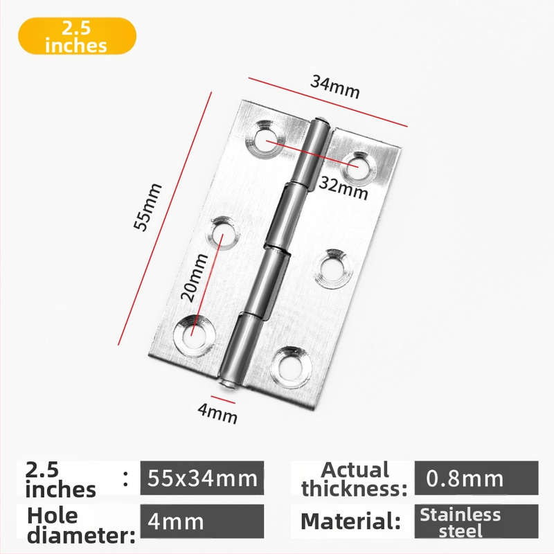Rozsdamentes acél pánt, vastagított kivitelben, kefés felülettel, modern egyszerű stílus, szekrényekhez és belső ajtókhoz