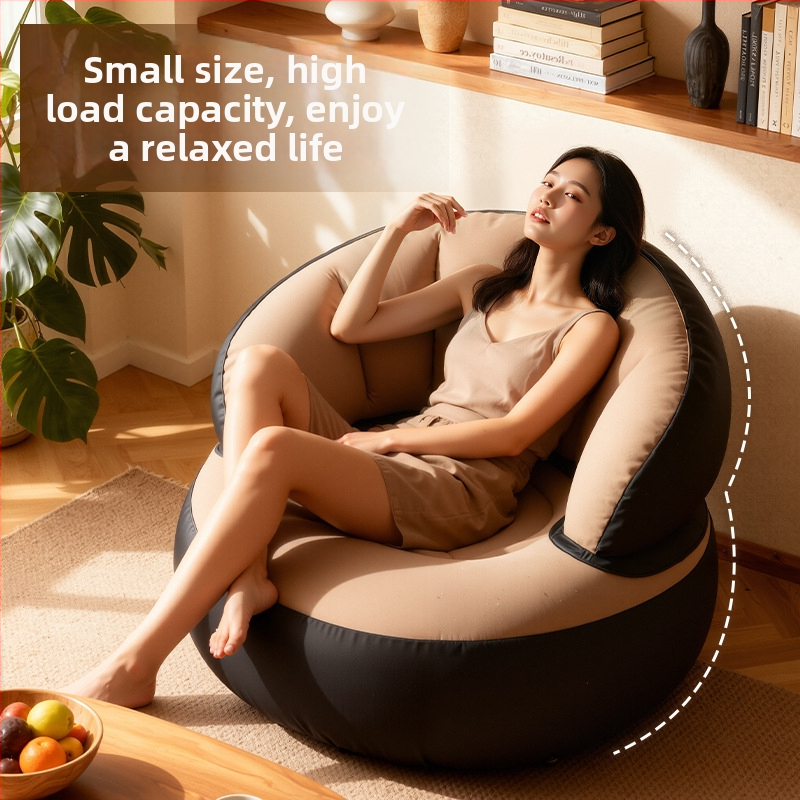 PVC nafukovacie jednosedové kreslo pre domáce a vonkajšie použitie; vhodné pre bábätká, deti a dospelých; hmotnosť 900 g