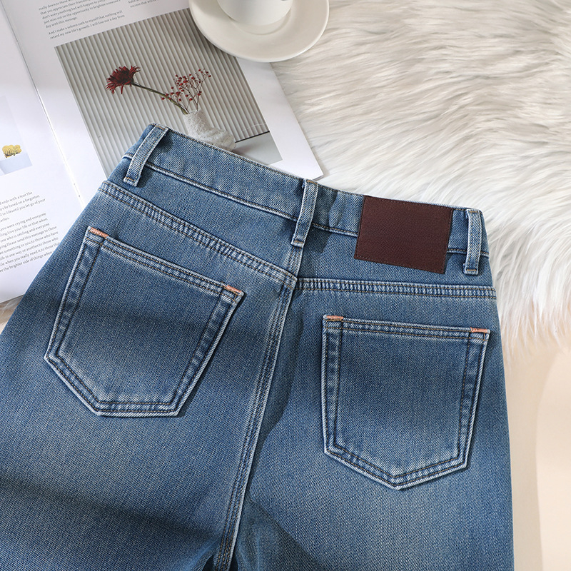 Zimske traperice visokog struka s flisom i mikro-elastičnošću