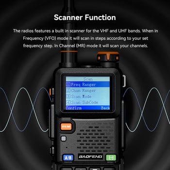 Baofeng UV-5RH PRO radioreceptor portabil cu poziționare GPS, încărcare Type-C, 10W putere, 640 canale, afișaj încorporat