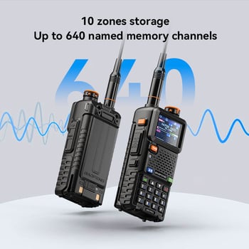 Baofeng UV-5RH PRO radioreceptor portabil cu poziționare GPS, încărcare Type-C, 10W putere, 640 canale, afișaj încorporat