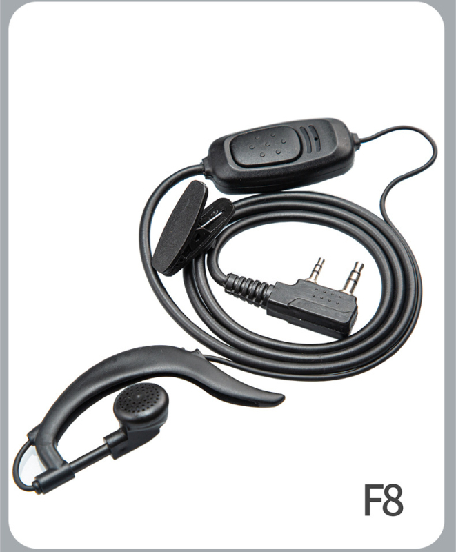 Walkie-Talkie fejhallgató-kábel, fülbe akasztott kialakítás, univerzális K-head kompatibilitás, gumírozott anyag, csúszásmentes, elem nélküli
