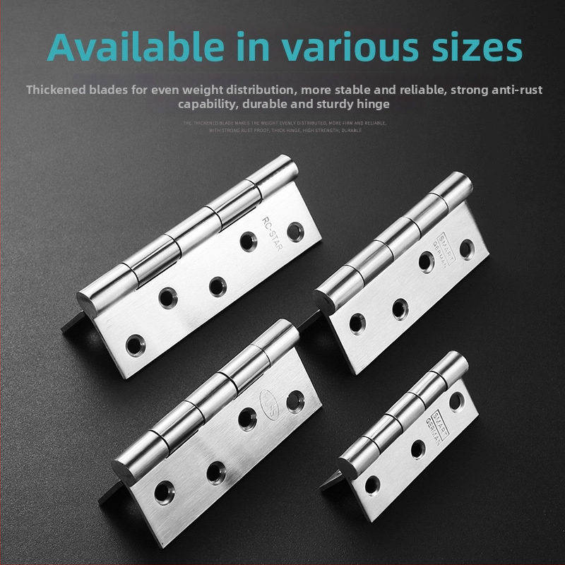 Rozsdamentes acélból készült zsanér faajtóhoz, egyszerű négyszögletes zsanér, kefés felület, csendes működés, nehéz terhelésű, modell Qb-755015, márka Qianbao hardware