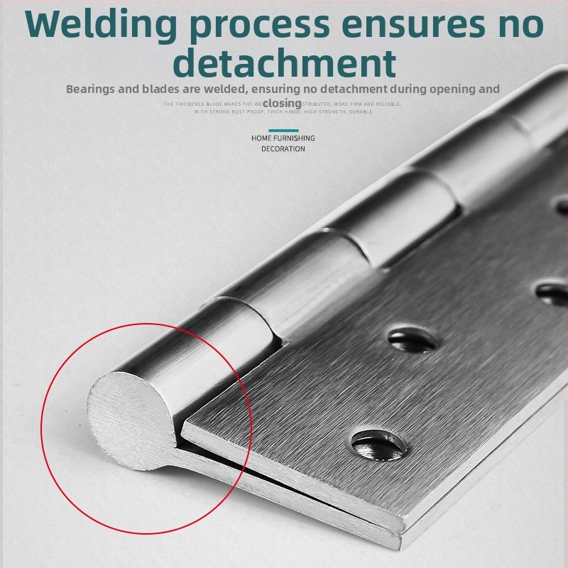 Rozsdamentes acélból készült zsanér faajtóhoz, egyszerű négyszögletes zsanér, kefés felület, csendes működés, nehéz terhelésű, modell Qb-755015, márka Qianbao hardware