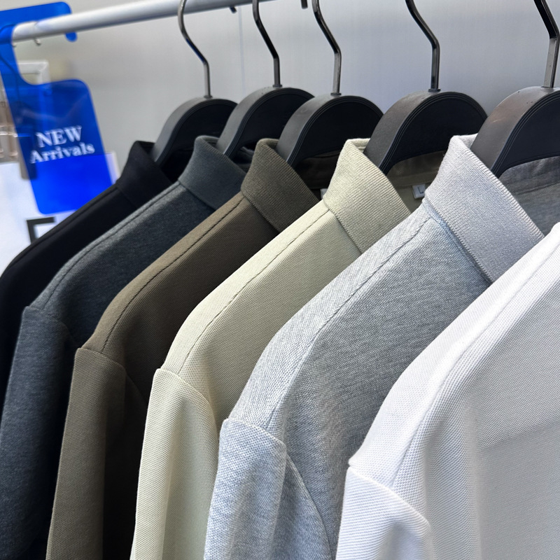 Muški polo majica kratkih rukava, jednostavan dizajn, jednobojni uzorak, Zhu Di mreža materijal, 65% pamuk, tiskanje i bojanje