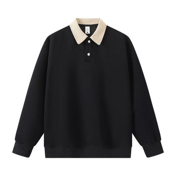 Polo majica - preppy stil, labav kroj, dugi rukavi, pamučna tkanina, detalj kolaža