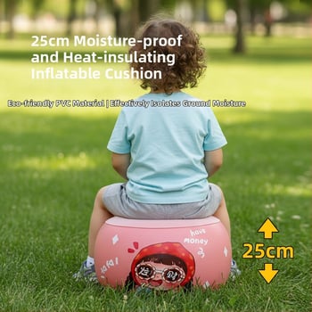 Anbeier Felfújható taburet - környezetbarát PVC, 25 cm vastagság, kerek, modern minimalist stílus, modell A5003B