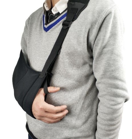 Arm sling elő- és alkar fixálásához, könyök- és csuklófixációval, lélegző anyag, nyomtatott logó, testreszabható Conbeien